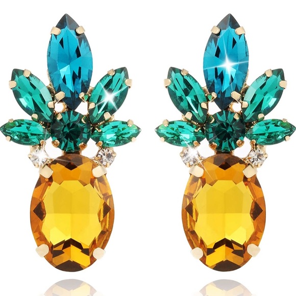 Jewelry - Pineapple Gemstone Stud Earrings